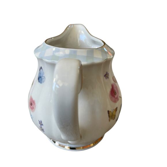 Grace Teaware Floral Gingham Bunny Fine Porcelain Creamer NEW - Picture 11 of 12